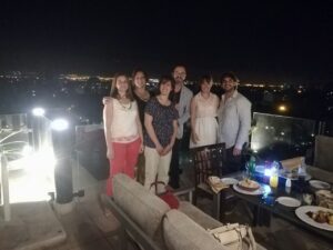 en la terraza